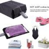 YAMIU Travel Shoe Bags Set of 4 Waterproof Nylon with Zipper for Men & Women, Black - Image 6