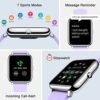 Smart Watch, KALINCO Fitness Tracker with Heart Rate Monitor, Blood Pressure, Blood Oxygen Tracking, 1.4 Inch Touch Screen Smartwatch Fitness Watch for Women Men Compatible with Android iPhone iOS - Image 5