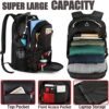 YOREPEK Travel Backpack, Extra Large 50L Laptop Backpacks for Men Women, Water Resistant College School Bookbag Airline Approved Business Work Bag with USB Charging Port Fits 17 Inch Computer, Black - Image 2