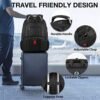 YOREPEK Travel Backpack, Extra Large 50L Laptop Backpacks for Men Women, Water Resistant College School Bookbag Airline Approved Business Work Bag with USB Charging Port Fits 17 Inch Computer, Black - Image 4