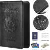 Passport and Vaccine Card Holder Combo, Passport Holder with Vaccine Card Slot, Passport Wallet, Passport Cover, Passport Case, Passport Holder for Women and Men（AA-Black） - Image 4