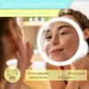 Beinocci 20x Magnifying Mirror with Light - 8" Lighted Makeup Mirror with Strong Magnification - Portable Travel Mirror with Suction Cup Easy Mounting - LED Magnified Mirror for Bathroom - Image 2