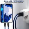 USB Wall Charger, CUGUNU 3-Pack 2.1A/5V Dual Port USB Plug Power Adapter Charging Block Cube Compatible with iPhone 14/13/12/11 /Pro Max/X/8/7/6 Plus, Samsung, Moto, Kindle, Android Phone - Blue - Image 2