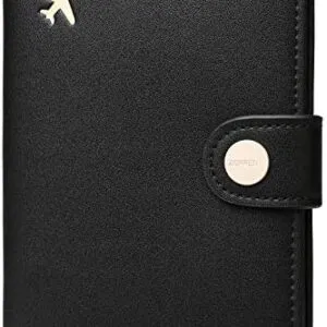 ZOPPEN Passport and Vaccine Card Holder Combo, Passport Holder with Vaccine Card Slot, Passport Wallet Cover Case Travel Essentials Document Organizer, Rfid Blocking Travel Wallet Womens/Men, Black