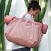 Weekender Bags for Women, BAGSMART Duffle Bag for Travel Duffel Bags, Carry on Overnight Bag,Gym Bag with Trolley Sleeve,USB Charging Port, Dark Pink - Image 2