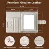 Passport Holder Genuine Leather Passport Wallet RFID Blocking for Men and Women Designer Passport Cover with Snap Closure Fit for 4 X 3 Inches Immunization Record Card Beige - Image 2