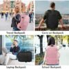 Beraliy Large Travel Backpack for Women, Airline Approved Carry On Backpack,17'' Laptop Backpack, Waterproof Personal Item Bag Durable Outdoor Daypack for College Weekender Business Hiking, Pink - Image 7