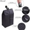 YAMIU Travel Shoe Bags Set of 4 Waterproof Nylon with Zipper for Men & Women, Black - Image 4