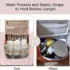 BAGSMART Toiletry Bag for Women, Travel Toiletry Organizer with hanging hook, Water-resistant Cosmetic Makeup Bag Travel Organizer for Shampoo, Full Sized Container, Toiletries, Pink - Image 3