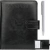 GDTK Leather Passport Holder Cover Case RFID Blocking Travel Wallet (Black)