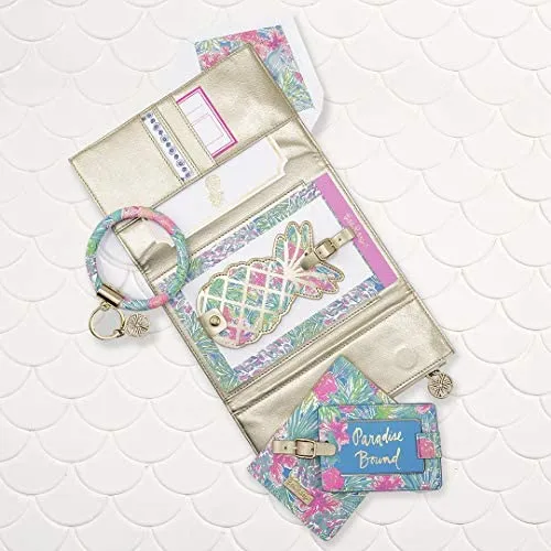 Lilly Pulitzer Vegan Leather Passport Holder, Cute Passport Cover, Travel Wallet with Credit Card Slots, Swizzle In - Image 3
