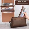 Makeup Bag Travel Cosmetic Bag, Roll Up Travel Toiletry Bag for Women, Makeup Travel bag, Travel Makeup Organizer Hangable, 4 Removable Storage Bags, Waterproof, Bathroom Accessories (Khaki) - Image 5