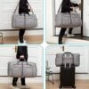 Travel Duffle Bag for Men, 65L Foldable Travel Duffel Bag with Shoes Compartment Overnight Bag for Men Women Waterproof & Tear Resistant (Gray) - Image 5