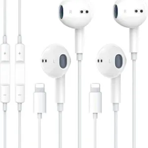 2 Packs Apple Earbuds for iPhone Headphones Wired Earphones [Apple MFi Certified](Built-in Microphone & Volume Control) Noise Isolating Headsets for iPhone 13/12/11/XR/XS/X/8/Support All iOS System