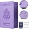 2Pack Passport Holder, Passport and Vaccine Card Holder Combo, Passport Holder with Vaccine Card Slot, Passport Wallet, Passport Cover, Passport Case, Passport Holder for Women Men (C-Sky Blue+Purple) - Image 6