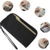 ZOPPEN RFID Travel Passport Wallet & Documents Organizer Zipper Case with Removable Wristlet Strap - Image 5