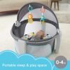 Fisher-Price Portable Bassinet and Play Space On-The-Go Baby Dome with Developmental Toys and Canopy, Windmill - Image 2