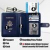 GOAUS Passport Holder RFID Blocking, Passport and Vaccine Card Holder Combo, Passport Wallet Cover Book Case Snap Closure Dark Blue - Image 2