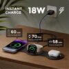 3 in 1 Charging Station for Apple Multiple Devices, Hicober Travel Wireless Charger for Magsafe Charger Foldable Stand Compatible for Apple Watch/iWatch/Airpods/for iPhone 14 13 12 Pro Max Black - Image 3