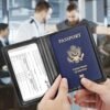 Passport and Vaccine Card Holder Combo, Passport Holder with Vaccine Card Slot, Passport Wallet, Passport Cover, Passport Case, Passport Holder for Women and Men（AA-Black） - Image 2