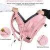Beraliy Large Travel Backpack for Women, Airline Approved Carry On Backpack,17'' Laptop Backpack, Waterproof Personal Item Bag Durable Outdoor Daypack for College Weekender Business Hiking, Pink - Image 3