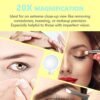 Beinocci 20x Magnifying Mirror with Light - 8" Lighted Makeup Mirror with Strong Magnification - Portable Travel Mirror with Suction Cup Easy Mounting - LED Magnified Mirror for Bathroom - Image 7