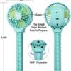 WiHoo Stroller Fan Battery Operated,Portable Fan Car Seat Baby Fan with Flexible Tripod,3 Speeds Rechargeable Clip on Fan,USB Mini Small Personal Fan for Crib Treadmill Camping and Travel (Blue) - Image 2