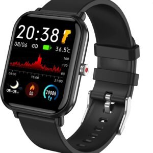 Smart Watch, 44mm Fitness Tracker Watch with 24 Sports Modes, 5ATM Swimming Waterproof, Sleep Monitor Step Calorie Counter, 1.7" HD Touchscreen Smartwatch for Men Women iPhone IOS Android Compatiable