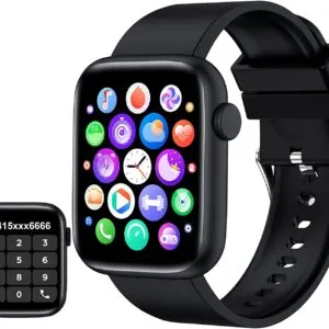 Smart Watch, 1.9" Full Touch Screen Smart Watch for Android & iOS Phones with Heart Rate & Blood Oxygen Monitor, 123 Sport Modes，Voice Assistant, Fitness Smart Watch for Women Men