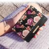 Passport Holder Cover Travel RFID Blocking Passport Cover Rose Gold Cute Flowers Passport Wallet with Elastic Band for Women - Image 7