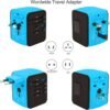 JMFONE Universal Travel Adapter,International Power Adapter High Speed 2.4A 4*USB, Type-C 3.0A Port with Worldwide AC Plug Wall Charger for European, Italy, US, and More 170 Countries (Blue) - Image 5