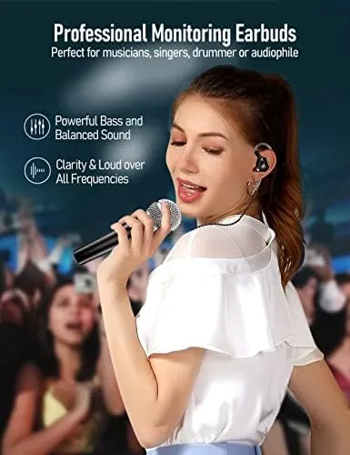 Vibes 201M Wired Headphones with Mic, Noise Cancelling Wired Earbuds Bass Driven HiFi Earphones, Comfortable Secure Fit, Carry Case, Ear Buds Tips, 3.5mm Jack, Braided Cord (Clear Brown) - Image 3