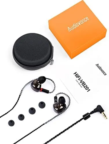 Vibes 201M Wired Headphones with Mic, Noise Cancelling Wired Earbuds Bass Driven HiFi Earphones, Comfortable Secure Fit, Carry Case, Ear Buds Tips, 3.5mm Jack, Braided Cord (Clear Brown) - Image 9