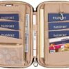 RFID Family Travel Passport Holder for 6, Premium Portable Travel Document Organizer for Women, Zippered Passport Holder Wallet with Handle/Shoulder Strap - Image 3