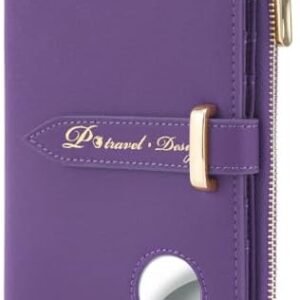 VanFn Airtag Passport Holder, RFID Travel Passport Wallet, Family Passport Holder, Ladies Bifold Air Tag Wallets, Slim Leather Credit Card Wallet For Women, Trip Document Organizer P.Travel Series