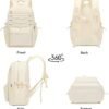 Laptop Backpack for Women Girls 15.6 Inch Mesh School Bag, Unisex Student Bookbag Waterproof Backpack for College Work Travel,Beige Backpack - Image 6