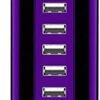 Universal USB Charger 6-Port Desktop USB Charging Station Hub with Smart Identification Technology Compatible with iPhone iPad Cell Phone Tablets(Purple)