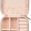 LETURE PU Leather Small Jewelry Box, Travel Portable Jewelry Case for Ring, Pendant, Earring, Necklace, Bracelet Organizer Storage Holder Boxes (Pink) - Image 6