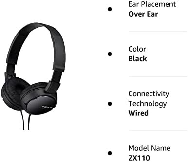 Sony ZX110 Over-Ear Dynamic Stereo Headphones (Black) - Image 3