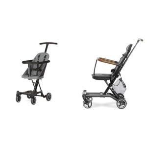 Lightweight and Compact Coast Rider Stroller with One Hand Easy Fold, Adjustable Handles and Soft Ride Wheels, Grey & Evolur Cruise Rider Mesh Storage Basket, Black
