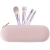 Silicone Makeup Brush Holder, Large Capacity Makeup Brush Bag, Portable Travel Cosmetic Brush Bag for Travel and Daily, Upgraded version (Standard version, Pink2)