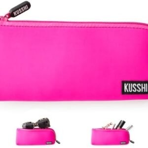 KUSSHI Neoprene Zipper Makeup Brush Pouch and Travel Pencil Case for Beauty Tools, Pencils, Brushes & Small Accessories - Makeup Brush Bag Pouch for Organization and Travel Items