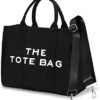 The Canvas Tote Bag for Women with Zipper Closure and Black Striped Lining, Perfect for Travel, Shopping, and School