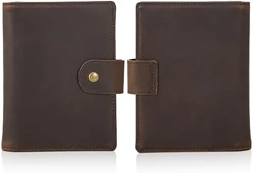 Polare Full Grain Leather Snap Passport and Vaccine Card Holder Combo RFID Blocking Travel Wallet Cover (Dark Brown) - Image 7