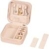 LETURE PU Leather Small Jewelry Box, Travel Portable Jewelry Case for Ring, Pendant, Earring, Necklace, Bracelet Organizer Storage Holder Boxes (Pink) - Image 7