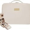 Portable Large Capacity Cosmetic Bag, Skincare Products, Makeup Brush Storage Bag, Double Layer Makeup Bag (Upgraded-White)