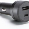mophie 42W Dual USB-C + USB-A Car Charger, Universal AUX Compatibility, LED Indicator, Fast Charging, Multi-Device