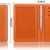 Passport and Vaccine Card Holder Combo, PU Leather with CDC Slot, Cover RFID Blocking, Credit Slots, Pen Wallet (Orange) - Image 2