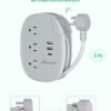 Alitayee USB C Portable Travel Power Strip with 3 Outlets 3 USB Ports Fast Charge, USB Extension Cord with Flat Plug and 3ft Wrapped Around Extension Cord for Cruise Travel Home Office - Image 4