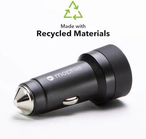 mophie 42W Dual USB-C + USB-A Car Charger, Universal AUX Compatibility, LED Indicator, Fast Charging, Multi-Device - Image 4